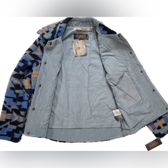 Pendleton Women’s Snap Front Fleece Jacket / Corduroy Trim Brand Nwt - Picture 3 of 6